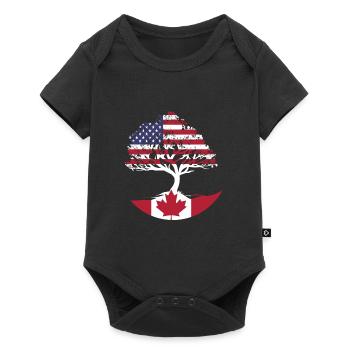 Racines canadiennes Drapeau américain cultivé au Canada - Body à manches courtes Premium Bébé - noir - Devant