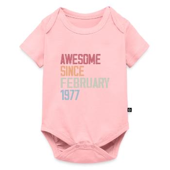 February 1977, 47th Anniversary 1977 February 47 Years - Baby Premium short-sleeve bodysuit - rose - Front