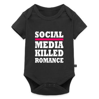 social media killed romance - Baby Premium short-sleeve bodysuit - black - Front