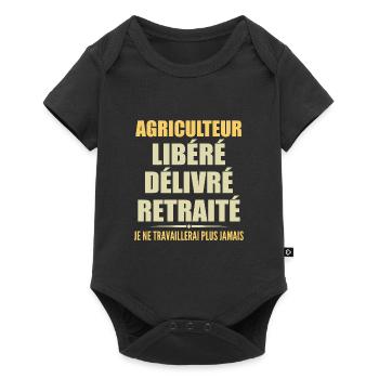 Agriculteur célèbre sa retraite avec humour cadeau - Body à manches courtes Premium Bébé - noir - Devant