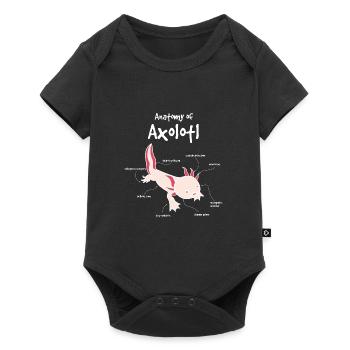 Axolotl Anatomie - Baby Premium Kurzarmbody - Schwarz - Vorne