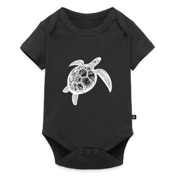 Tortue imbriquée vintage - Tortue de mer - Body à manches courtes Premium Bébé - noir - Devant