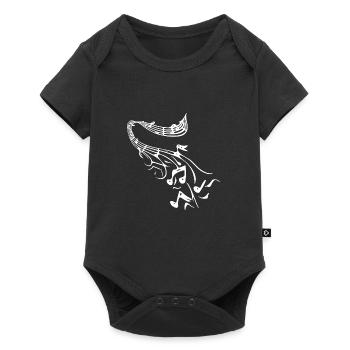 Des notes sauvages tombent de la partition - Body à manches courtes Premium Bébé - noir - Devant