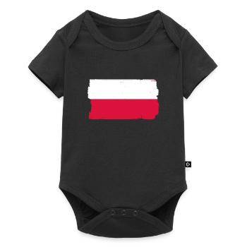 Drapeau de Pologne utilisé Look Polska Drapeau polonais - Body à manches courtes Premium Bébé - noir - Devant