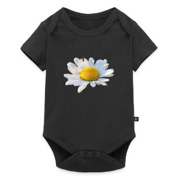 Daisies Marguerite white flower Goose flower - Baby Premium short-sleeve bodysuit - black - Front