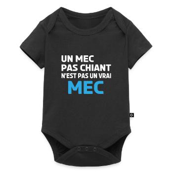 un mec pas chiant n'est pas un vrai mec - Body à manches courtes Premium Bébé - noir - Devant