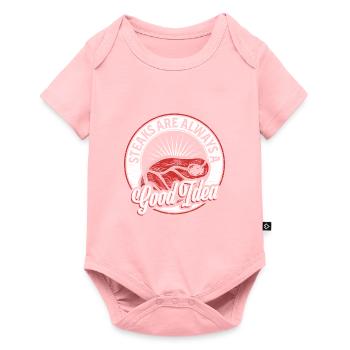 Steak - Baby Premium Kurzarmbody - Rosa - Vorne