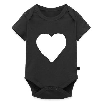 Emoji poker heart sketch white - Baby Premium short-sleeve bodysuit - black - Front