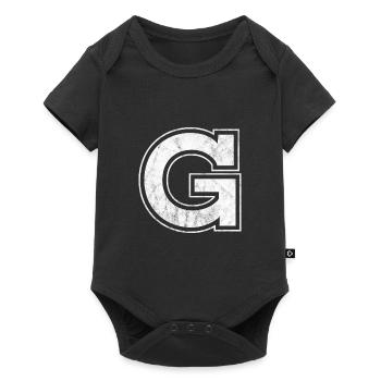 Buchstabe G - Baby Premium Kurzarmbody - Schwarz - Vorne