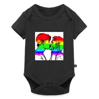 Kissing men - Baby Premium short-sleeve bodysuit - black - Front