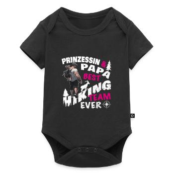 Wandern Berg stolzer Papa Prinzessin Team Vatertag - Baby Premium Kurzarmbody - Schwarz - Vorne
