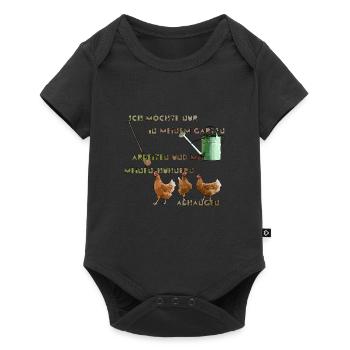 Hühner Garten Spruch - Baby Premium Kurzarmbody - Schwarz - Vorne