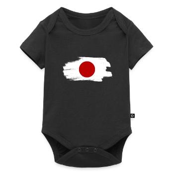 Japan Flagge Used Look Nihon Japanische Fahne - Baby Premium Kurzarmbody - Schwarz - Vorne