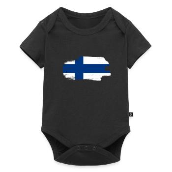 Finland Flag Suomi Finnish Flag Used Look - Baby Premium short-sleeve bodysuit - black - Front