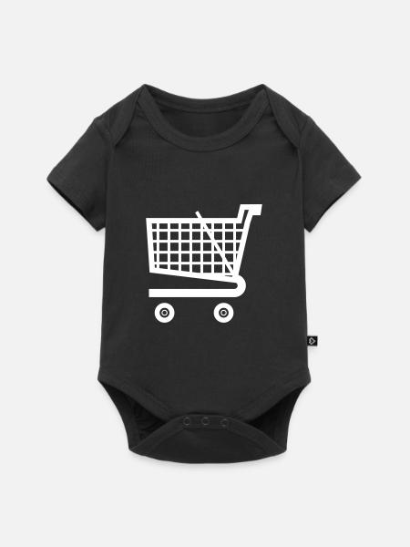 Einkaufswagen - Baby Premium Kurzarmbody - Schwarz