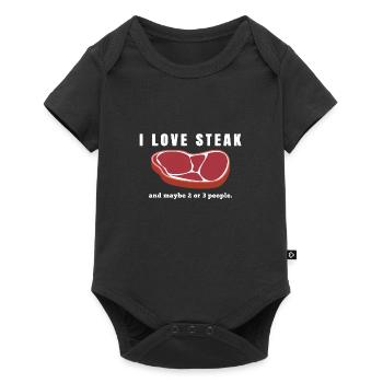 J'adore les amateurs de viande et de carnivores au barbecue - Body à manches courtes Premium Bébé - noir - Devant
