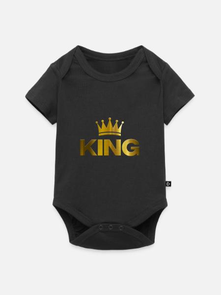 King - Baby Premium Kurzarmbody - Schwarz