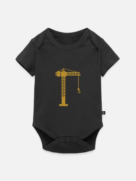 Kran Baustelle - Baby Premium Kurzarmbody - Schwarz