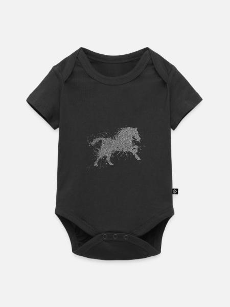 Horse - Baby Premium Kurzarmbody - Schwarz