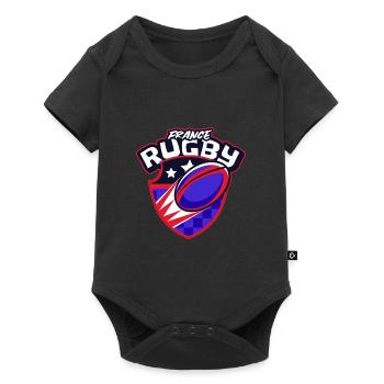 Fans de rugby france blason - Body à manches courtes Premium Bébé - noir - Devant