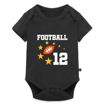 Football 12 (Football, Sterne) - Baby Premium Kurzarmbody - Schwarz - Vorne