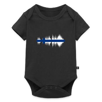 Finlande Drapeau Suomi Drapeau finlandais utilisé Look - Body à manches courtes Premium Bébé - noir - Devant