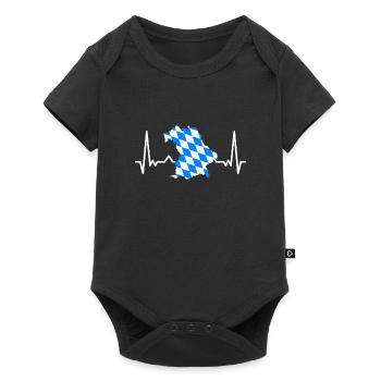 Bavaria Flag Heartbeat Bavarian Flag Vintage - Baby Premium short-sleeve bodysuit - black - Front