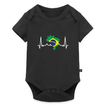 Drapeau du Brésil Drapeau de l’Amérique du Sud - Body à manches courtes Premium Bébé - noir - Devant