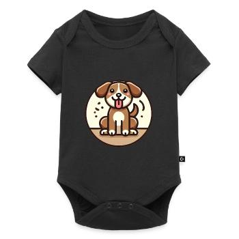 Conception de chien de dessin animé ludique - Body à manches courtes Premium Bébé - noir - Devant