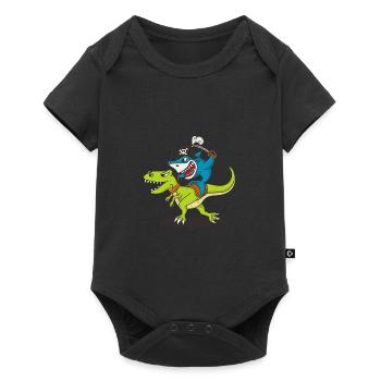 Cadeau de pirate dinosaure requin drôle - Body à manches courtes Premium Bébé - noir - Devant