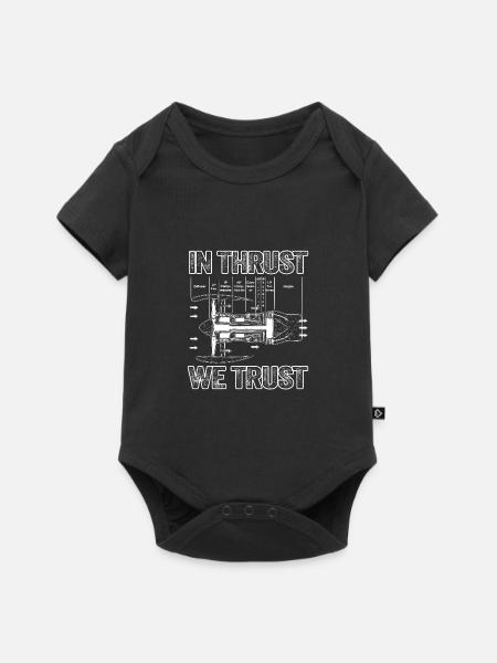In Thrust We Trust - Vintage Design - Baby Premium short-sleeve bodysuit - black