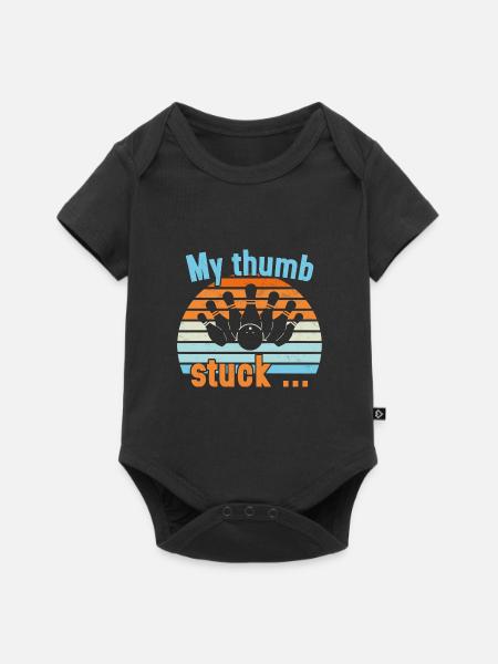 My Thumb stuck / Bowling - Baby Premium Kurzarmbody - Schwarz