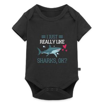Predator Ocean Animal Gift Funny Shark - Baby Premium short-sleeve bodysuit - black - Front