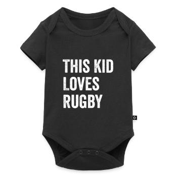 This Kid Loves Rugby Lover - Baby Premium short-sleeve bodysuit - black - Front