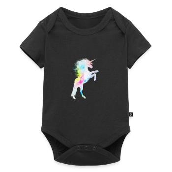 unicorn queens princess born glitter shine - Baby Premium short-sleeve bodysuit - black - Front
