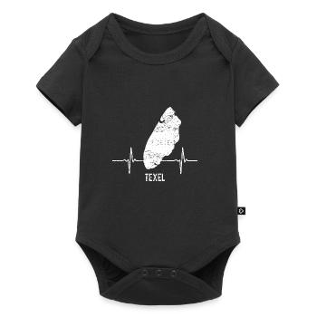Geschenk, Heartbeat, Insel, Herzschlag, Texel - Baby Premium Kurzarmbody - Schwarz - Vorne