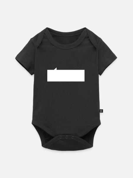 Sprechblase rechteck - Baby Premium Kurzarmbody - Schwarz