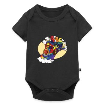 Train ABC pour la rentrée scolaire des enfants - Body à manches courtes Premium Bébé - noir - Devant