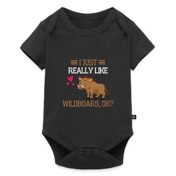 Forest Animal Lovers Gift Funny Wild Boar - Body à manches courtes Premium Bébé - noir - Devant