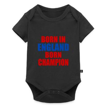 born in england born champion - angleterre - Body à manches courtes Premium Bébé - noir - Devant