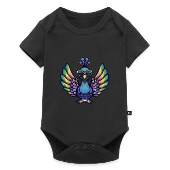 Paon oiseau animal cool - Body à manches courtes Premium Bébé - noir - Devant
