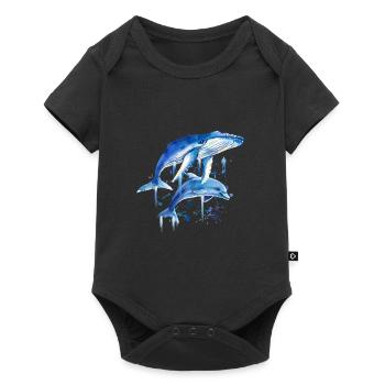 Blue Whale Dolphin Diver Whales Bottlenose Dolphin Dolphin - Baby Premium short-sleeve bodysuit - black - Front