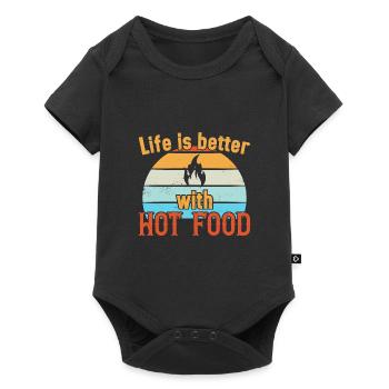 La vie est meilleure avec Hot Food / Scharfes Essen - Body à manches courtes Premium Bébé - noir - Devant
