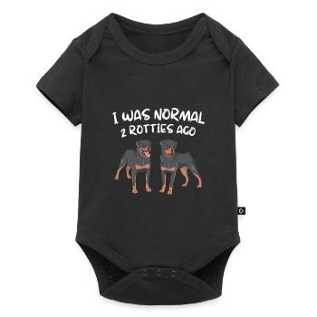 Drôle d’amoureux des chiens cadeaux Rottie Rottweiler - Body à manches courtes Premium Bébé - noir - Devant
