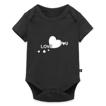 Je t’aime cœurs blancs - Body à manches courtes Premium Bébé - noir - Devant