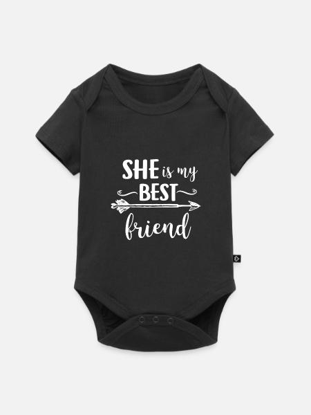 Ze is mijn beste vriend BFF Best Friends forever - Premium babyrompertje met korte mouwen - zwart