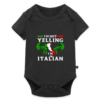 Je ne crie pas je suis italien - Body à manches courtes Premium Bébé - noir - Devant