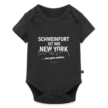 Schweinfurt ist wie New York - Baby Premium Kurzarmbody - Schwarz - Vorne