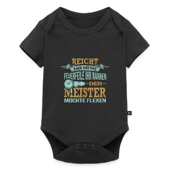 Pflasterer Spruch Geschenk - Baby Premium Kurzarmbody - Schwarz - Vorne