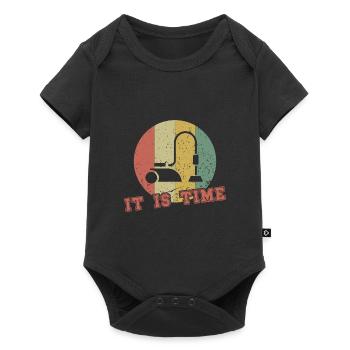 It is Time / Putzen - Baby Premium Kurzarmbody - Schwarz - Vorne
